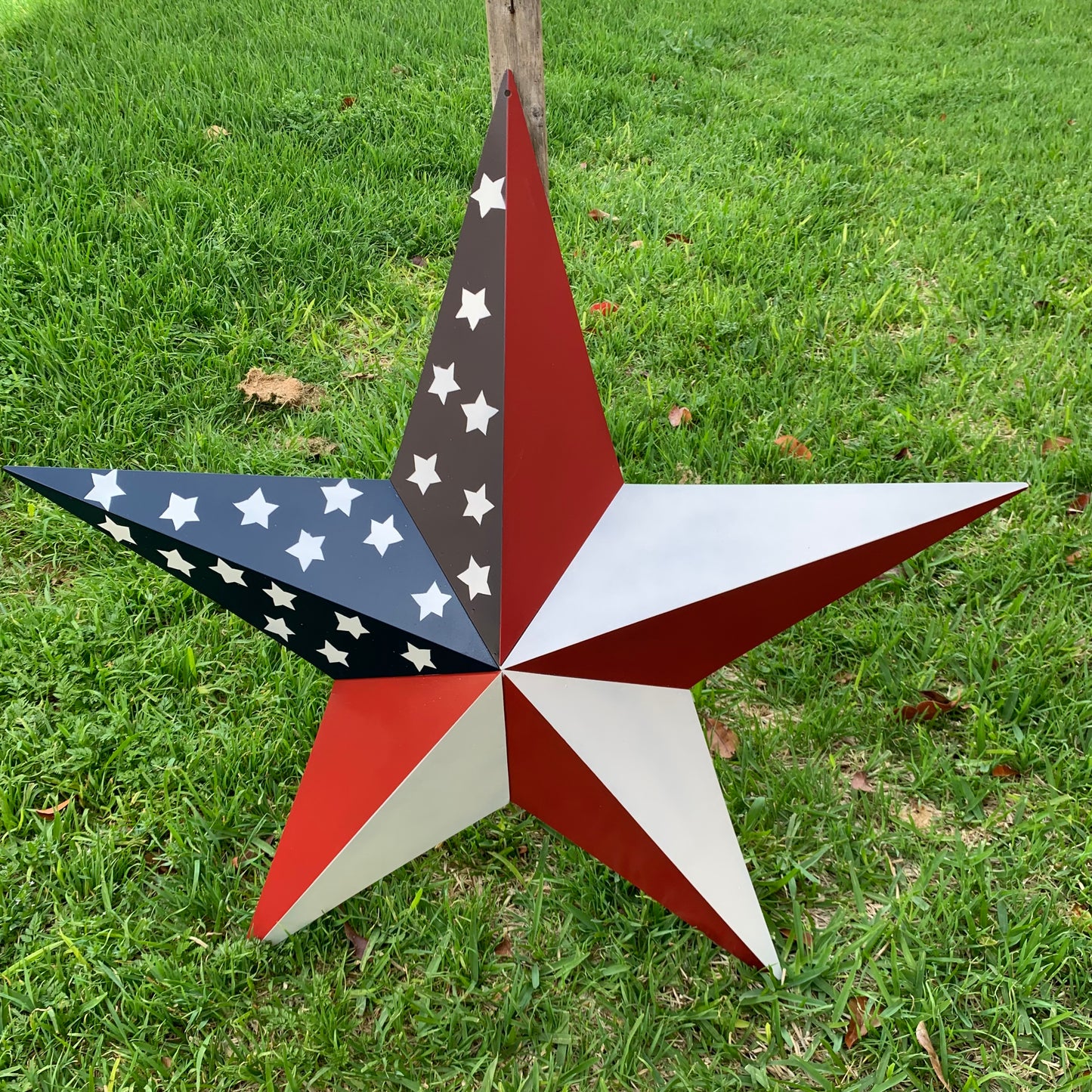 USA FLAG STAR STYLE# 5 RED WHITE & BLUE AMERICANA METAL BARN STAR WALL ART HANDMADE TO ORDER NEW #EH13380