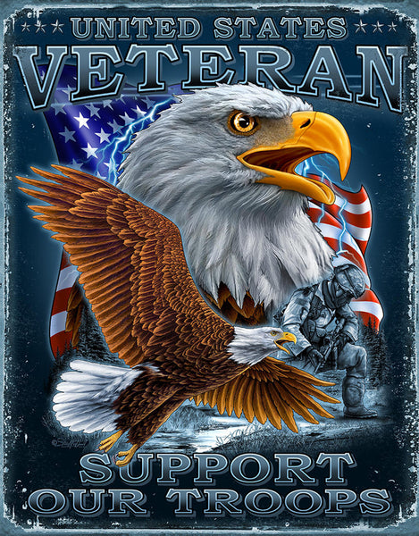 US VETERANS TIN SIGN METAL ART WESTERN HOME DECOR CRAFT #2604 --FREE SHIPPING