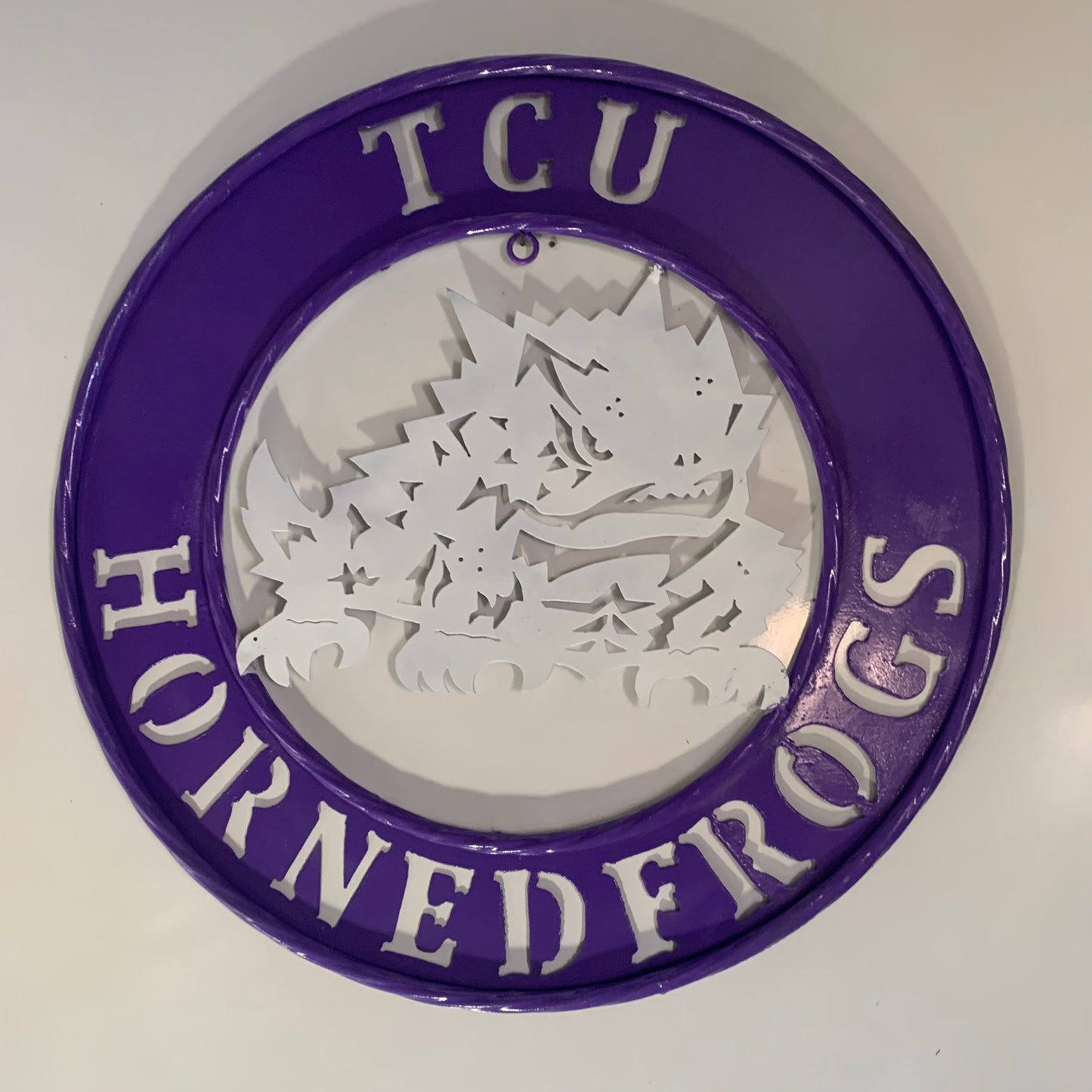 18",24",32" TCU HORNED FROGS CUSTOM METAL VINTAGE CRAFT TEAM SIGN WESTERN HOME DECOR HANDMADE