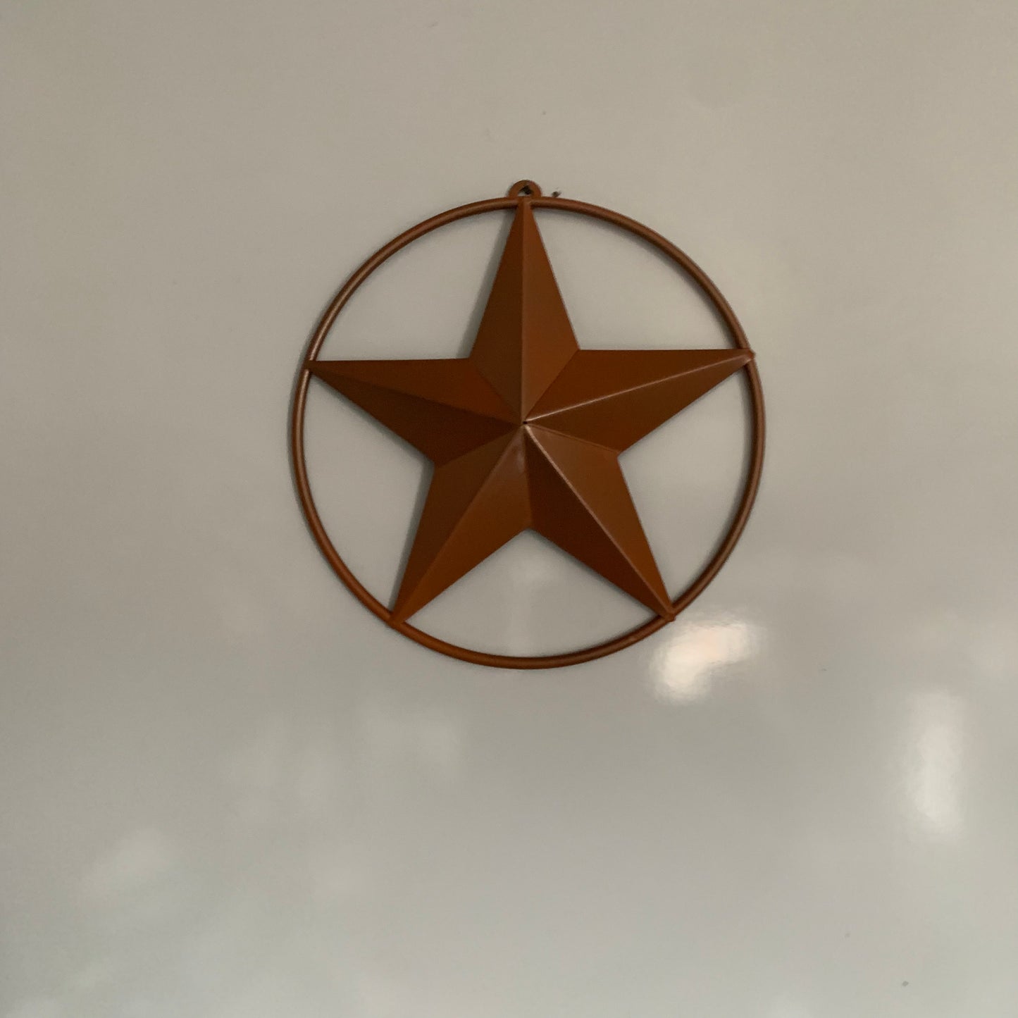 ORANGE COPPER SOLID RING BARN STAR 3",4",6",9",12" METAL LONE STAR WESTERN HOME DECOR HANDMADE-#EH10026