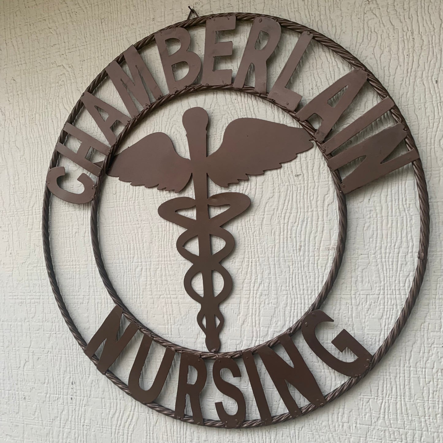 CHAMBERLAIN NURSING STYLE CUSTOM NAME SIGN MEDICAL LOGO HANDMADE