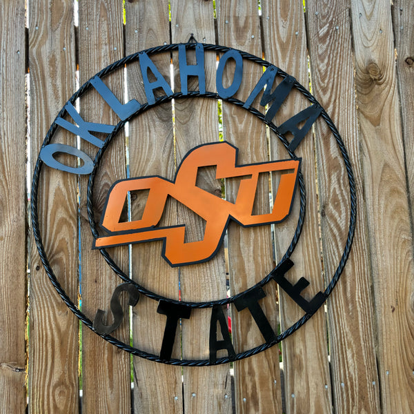 OSU OKLAHOMA STATE COWBOYS METAL CUSTOM VINTAGE TEAM WALL ART HANDMADE CRAFT SIGN