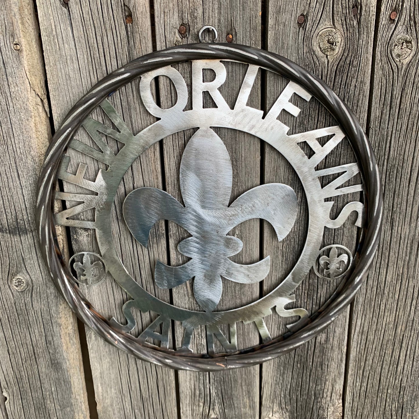 NEW ORLEANS SAINTS CUSTOM RAW METAL CRAFT SIGN WALL ART WESTERN HOME DECOR LASERCUT ART HANDMADE 12",18",24