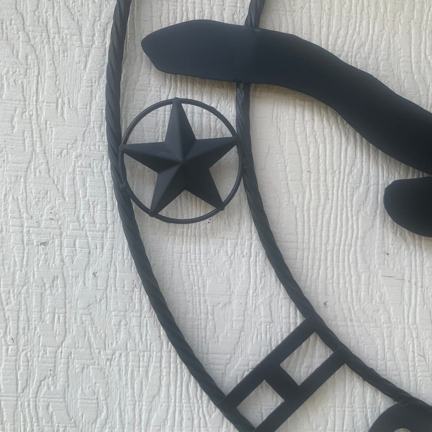 HOOKEM HORNS WITH LONE STAR TEXAS LONGHORNS HOOK EM BLACK METAL CUSTOM VINTAGE CRAFT WALL ART TEAM SIGN HANDMADE