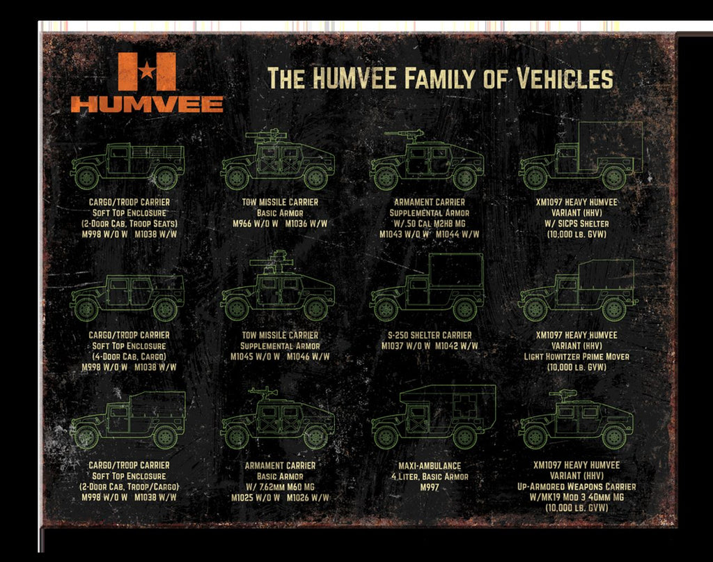 HUMVEE FAMILYTIN SIGN METAL ART WESTERN HOME DECOR CRAFT #2795- FREE SHIPPING