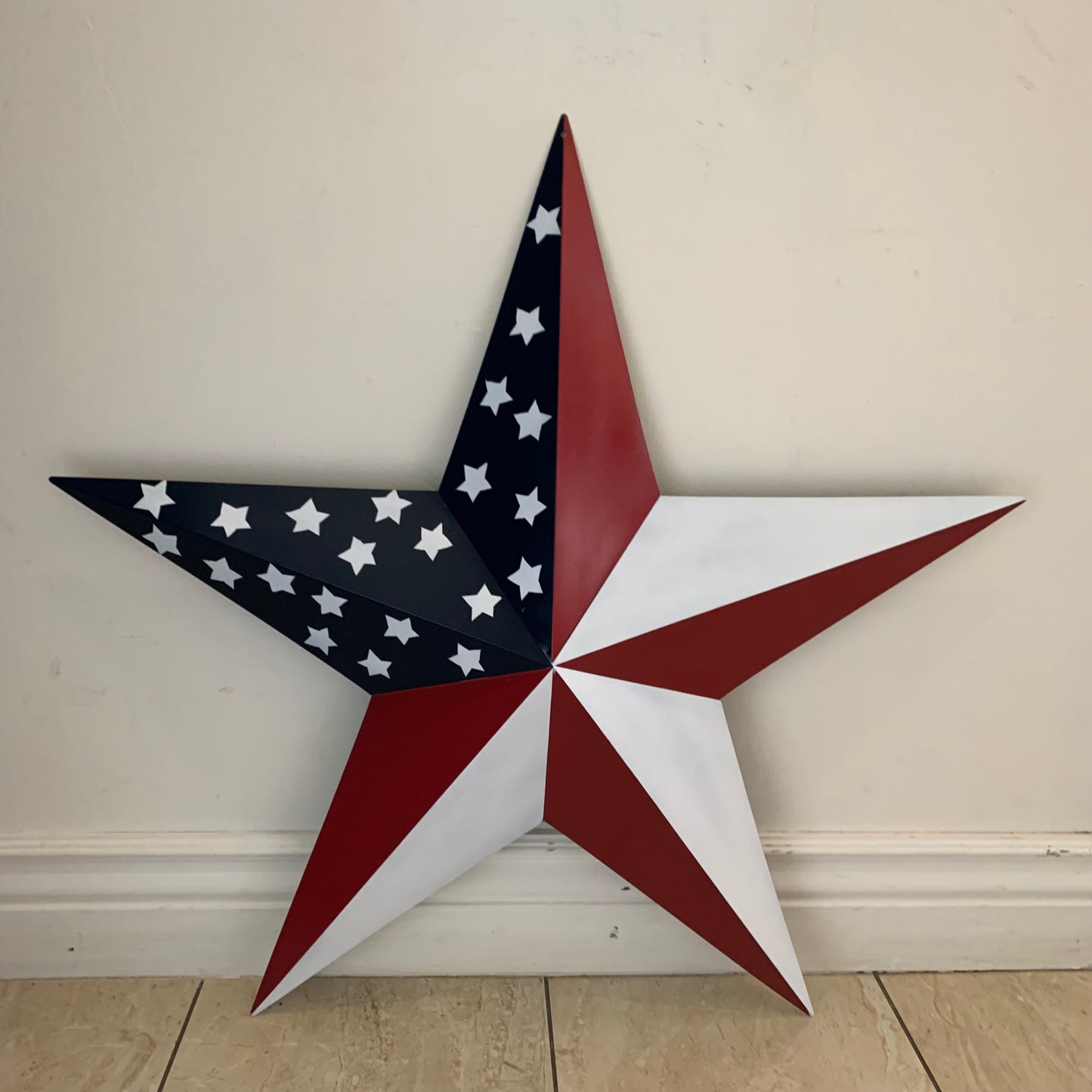 USA FLAG STAR STYLE# 5 RED WHITE & BLUE AMERICANA METAL BARN STAR WALL ART HANDMADE TO ORDER NEW #EH13380