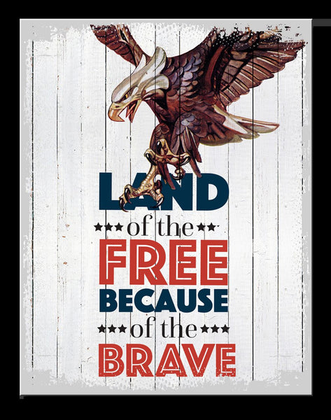 LAND OF FREE EAGLE TIN SIGN METAL ART WESTERN HOME DECOR CRAFT #2802- FREE SHIPPING