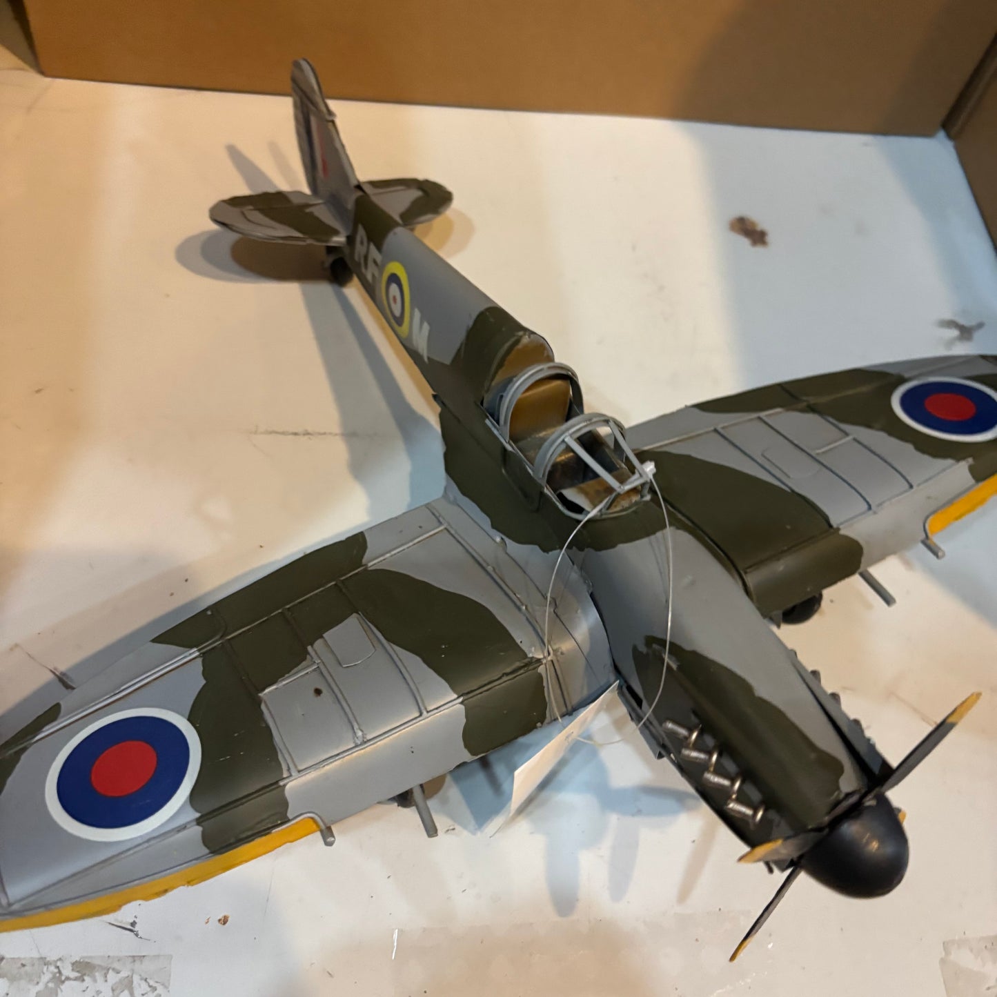 SPITFIRE METAL AIRPLAINE WW WESTERN HOME DECOR HANDMADE #RA0234