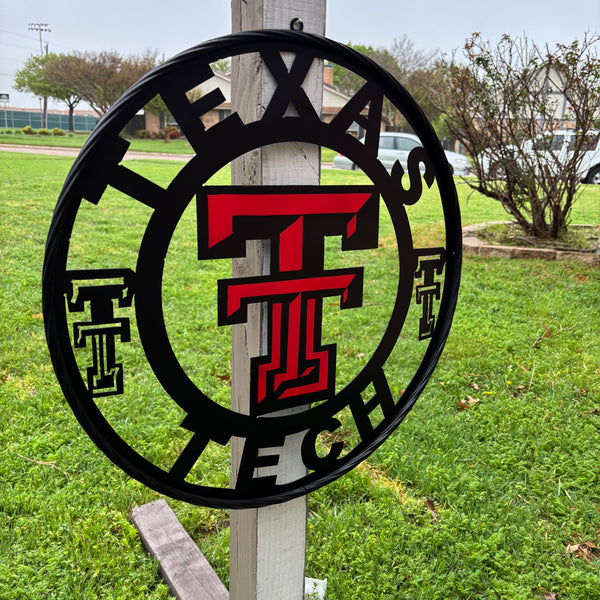 TEXAS TECH CUSTOM METAL VINTAGE SIGN WESTERN HOME DECOR HANDMADE
