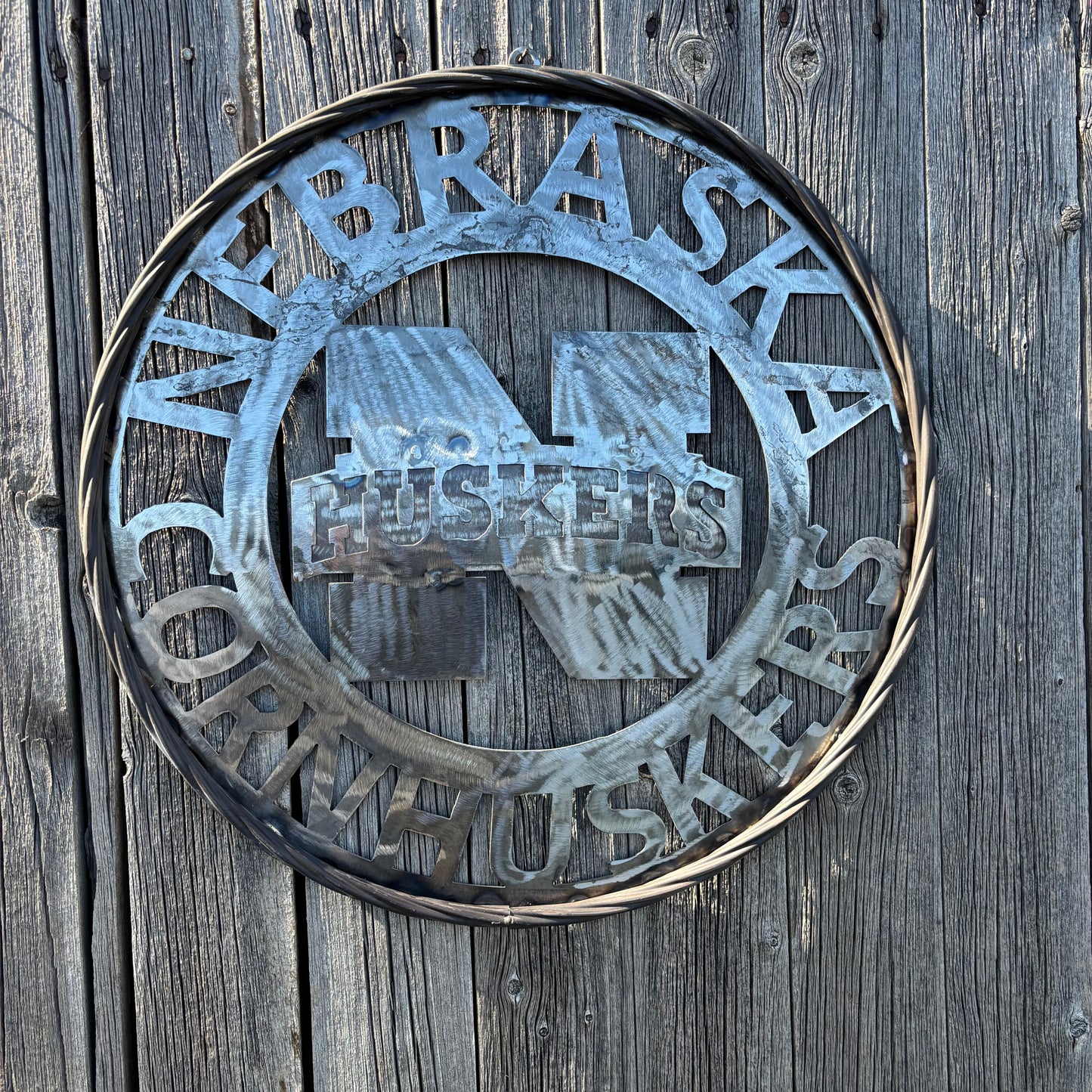 12", 18", 24", 32" NEBRASKA HUSKERS RAW METAL CUSTOM VINTAGE CRAFT TEAM SIGN