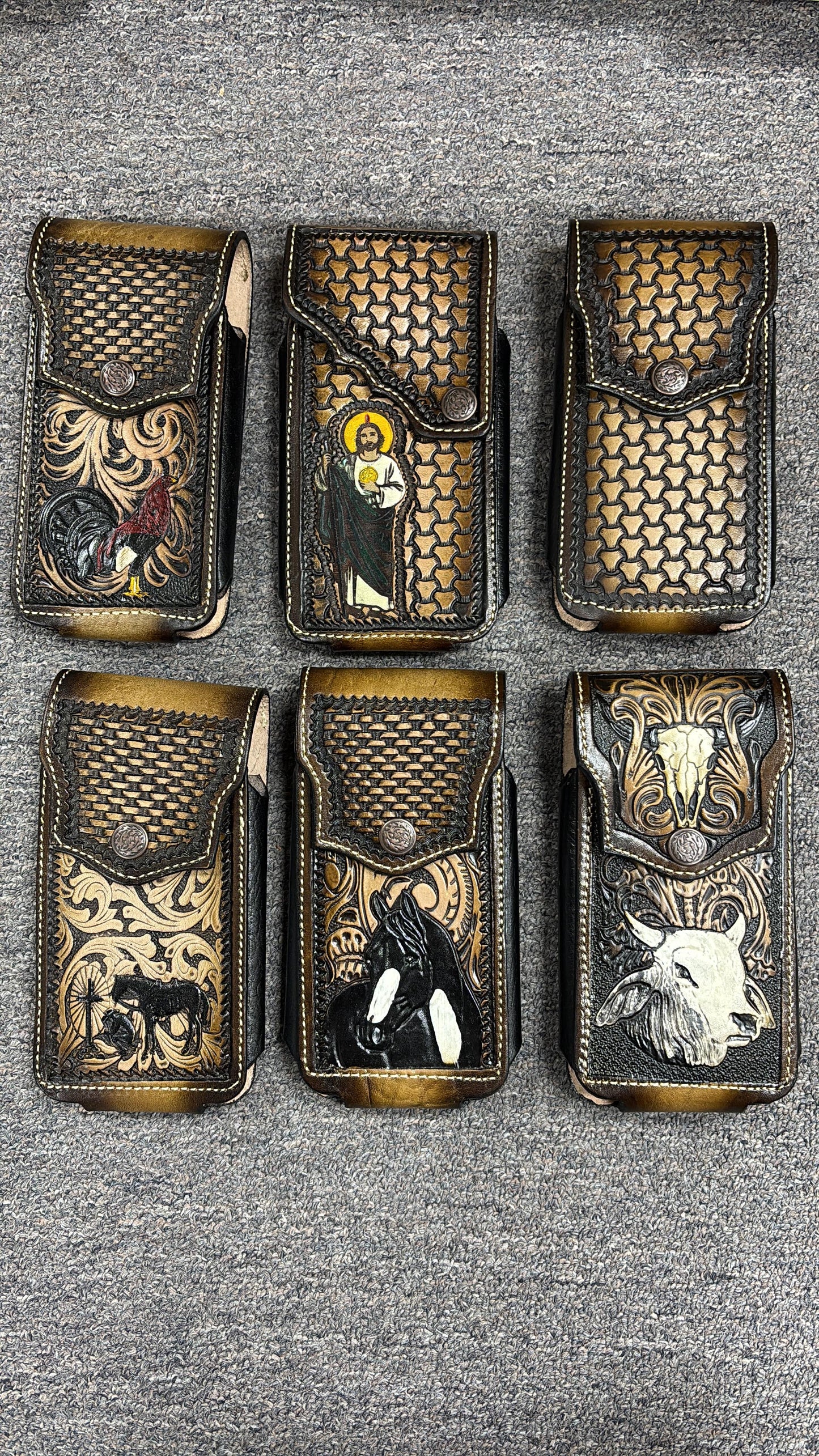 7" LEATHER HOLSTER POUCH EXTRA LARGE  BELT LOOP CELL PHONE CASE UNIVERSAL OVERSIZE MULTI STYLES MADE MEXICO