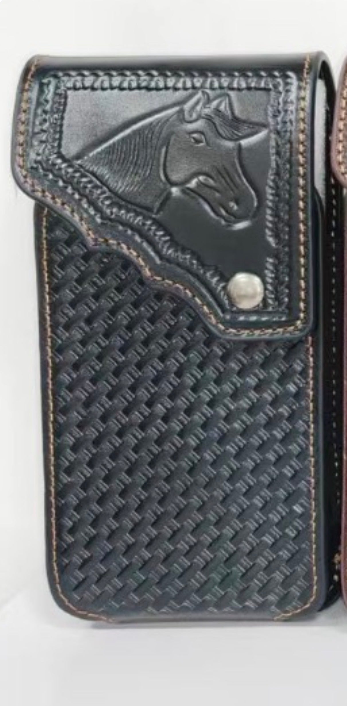 7" HORSE PHONE HOLSTER LEATHER LARGE BELT LOOP CASE UNIVERSAL HANDMADE