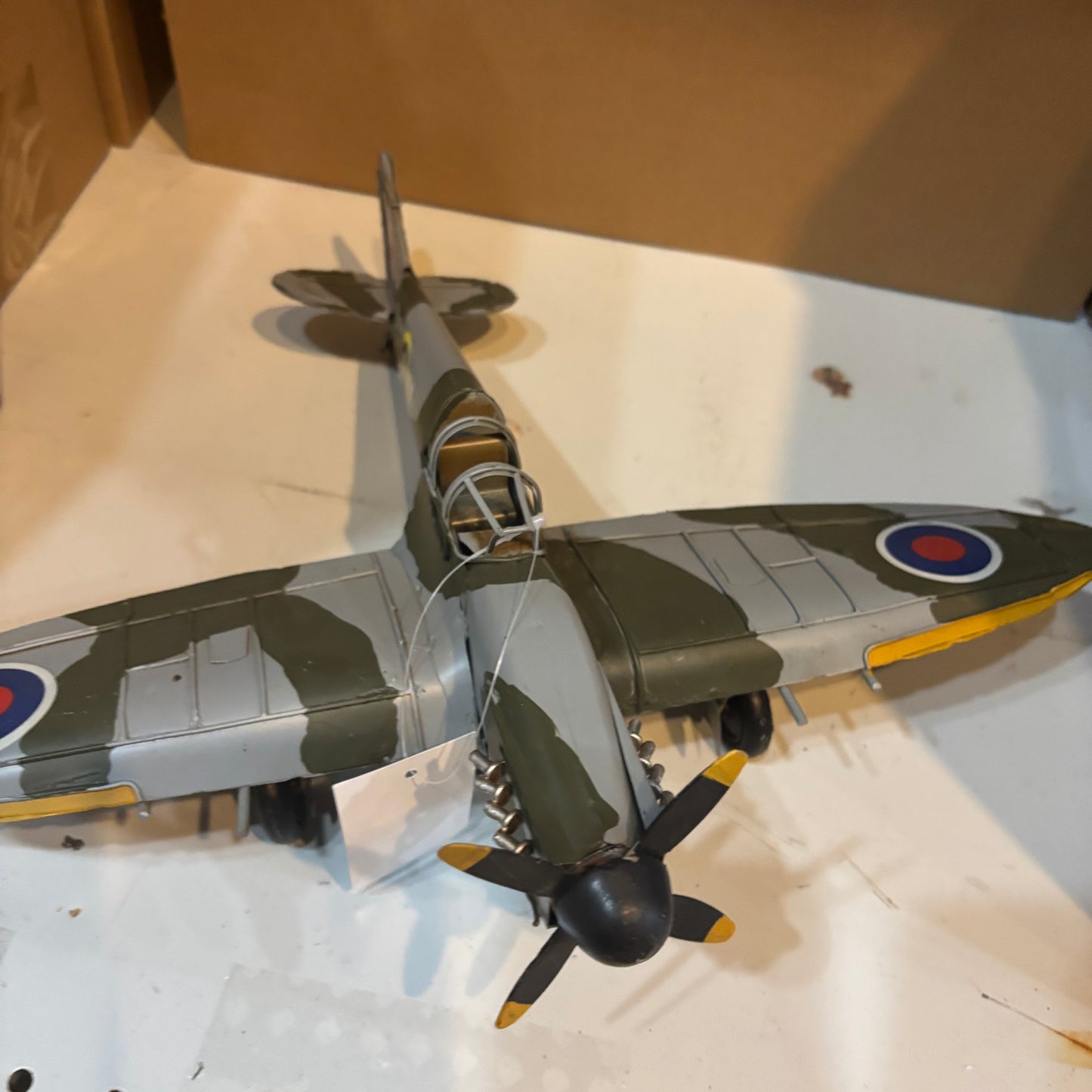 SPITFIRE METAL AIRPLAINE WW WESTERN HOME DECOR HANDMADE #RA0234