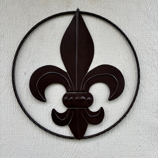 FLEUR DE LIS BRONZE METAL WALL ART SIGN WESTERN HOME DECOR HANDMADE NEW 12",18",24",32"