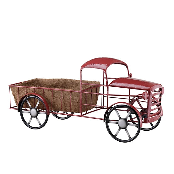 32" RED TRUCK PLANTER PICKUP TRUCK METAL ART VINTAGE GARDEN ART WESTERN HOME DECOR HANDMADE NEW #EH13010
