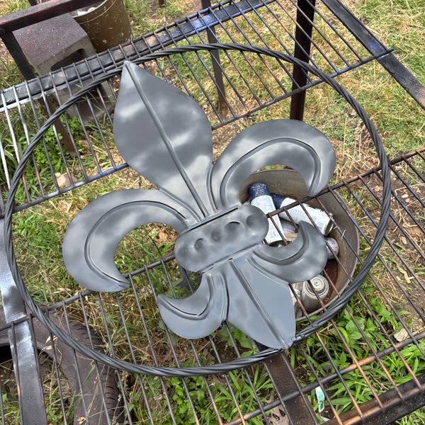 FLEUR DE LIS BLACK FLAT METAL WALL ART SIGN WESTERN HOME DECOR HANDMADE NEW 12",18",24",32"