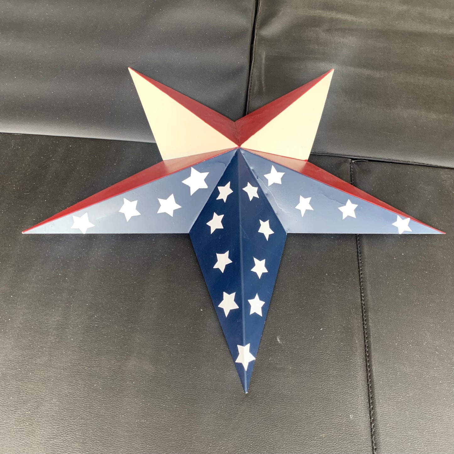 16",24",30",36" USA AMERICAN FLAG STAR RED WHITE & BLUE METAL BARN STAR STYLE# 6 HANDMADE #EH13523