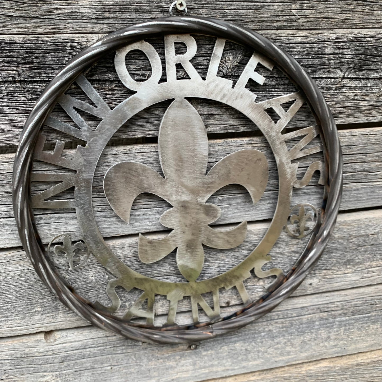 NEW ORLEANS SAINTS CUSTOM RAW METAL CRAFT SIGN WALL ART WESTERN HOME DECOR LASERCUT ART HANDMADE 12",18",24