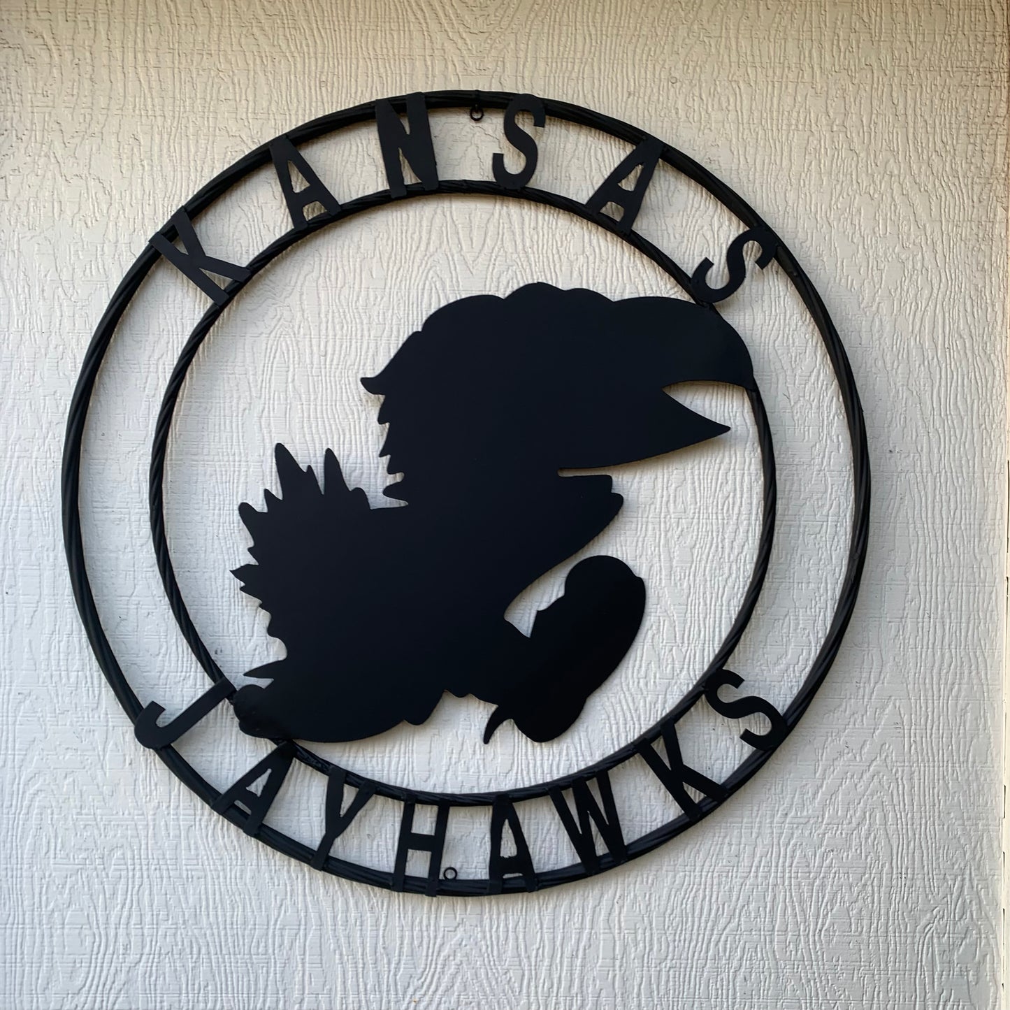 KANSAS JAYHAWKS BLACK CUSTOM METAL VINTAGE CRAFT SIGN WALL ART TEAM SIGN HANDMADE