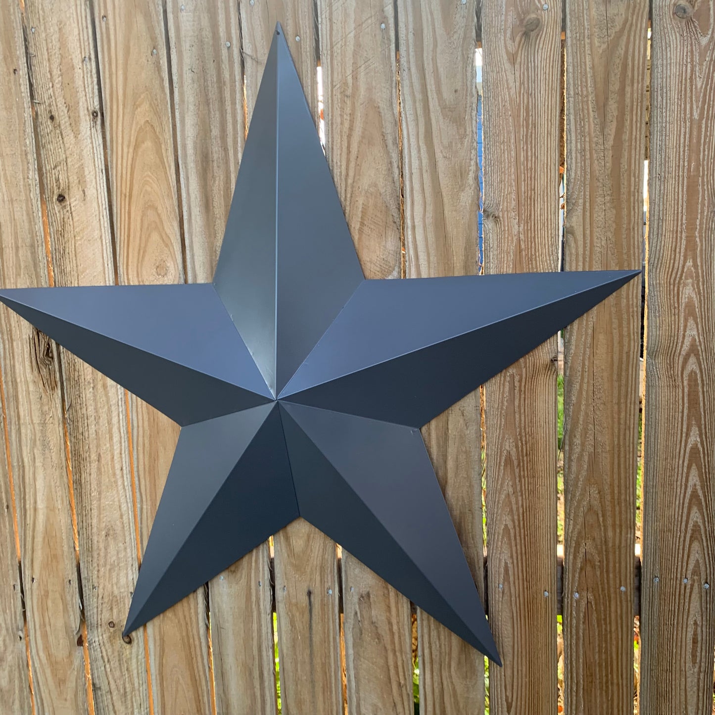 GUN METAL GREY STAR BARN STAR NO RING DAVID STAR 5 POINT WESTERN HOME DECOR HAND PAINTED