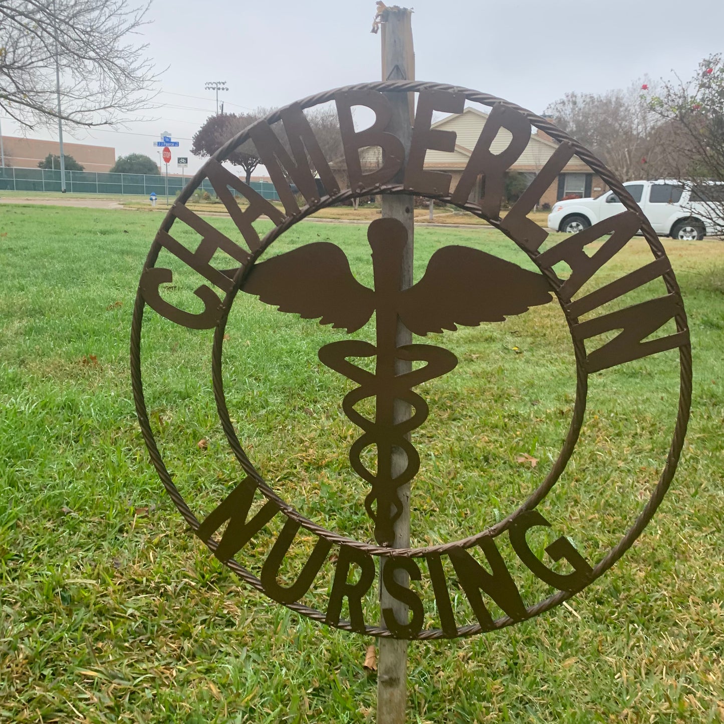 CHAMBERLAIN NURSING STYLE CUSTOM NAME SIGN MEDICAL LOGO HANDMADE