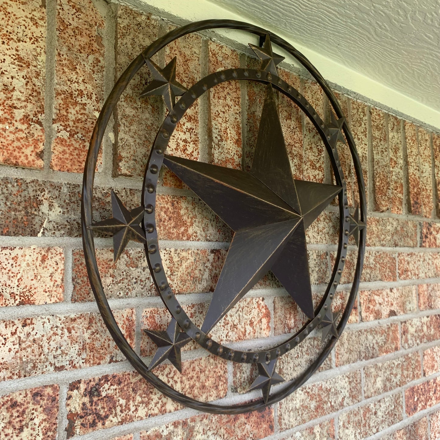 24" MULTI STAR BEADED COLIBROX BARN STAR METAL LONESTAR WESTERN HOME DECOR HANDMADE RUSTIC DARK BRONZE NEW