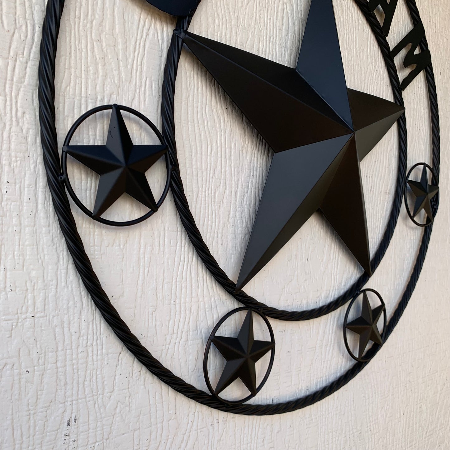 GRAHAM STYLE YOUR CUSTOM NAME STAR BARN STAR METAL LONE STAR WESTERN HOME DECOR RUSTIC BLACK HANDMADE 24",32",36",50"