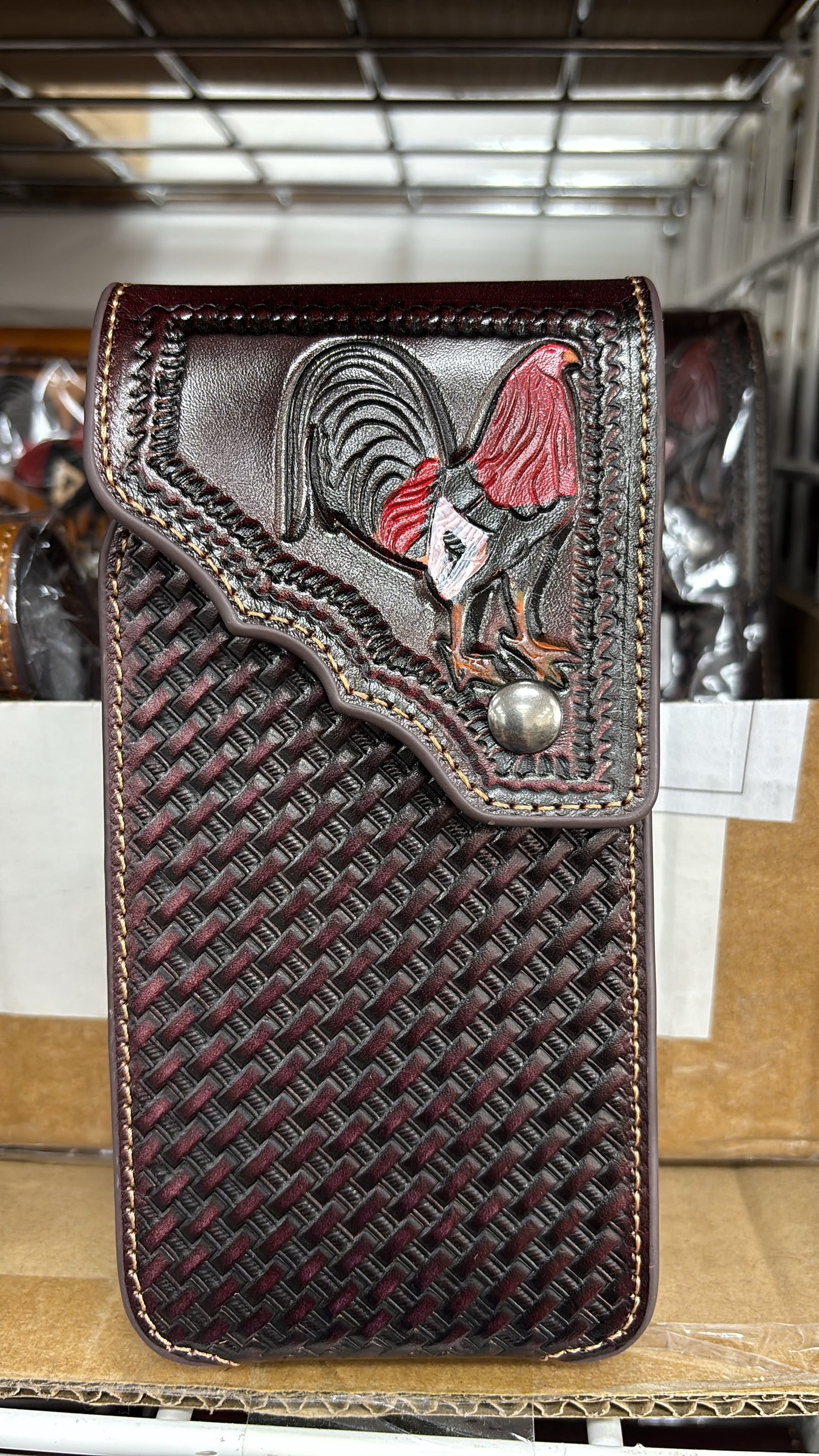 7" ROOSTER PHONE HOLSTER LEATHER LARGE BELT LOOP CASE UNIVERSAL HANDMADE