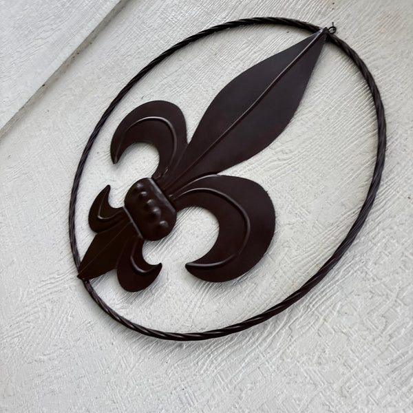 FLEUR DE LIS BRONZE METAL WALL ART SIGN WESTERN HOME DECOR HANDMADE NEW 12",18",24",32"