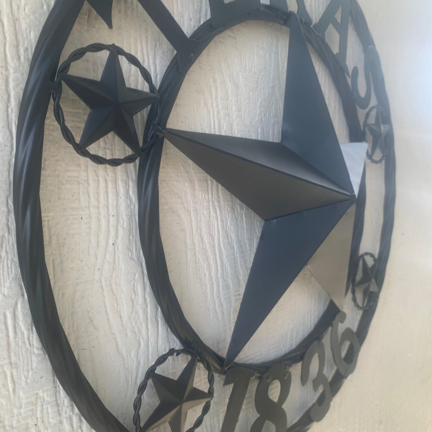 TEXAS 1836 BLACK BARN STAR METAL LONESTAR WESTERN HOME DECOR HANDMADE NEW 16",24",36",50"