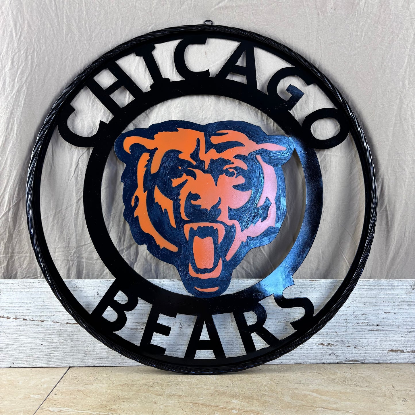 CHICAGO BEARS CUSTOM METAL VINTAGE CRAFT SIGN TEAM HANDMADE STYLE# 2