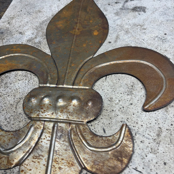 FLEUR DE LIS  CUSTOM RAW METAL UNPAINTED NO RING WALL ART SIGN WESTERN HOME DECOR HANDMADE NEW 12",18",24",32"