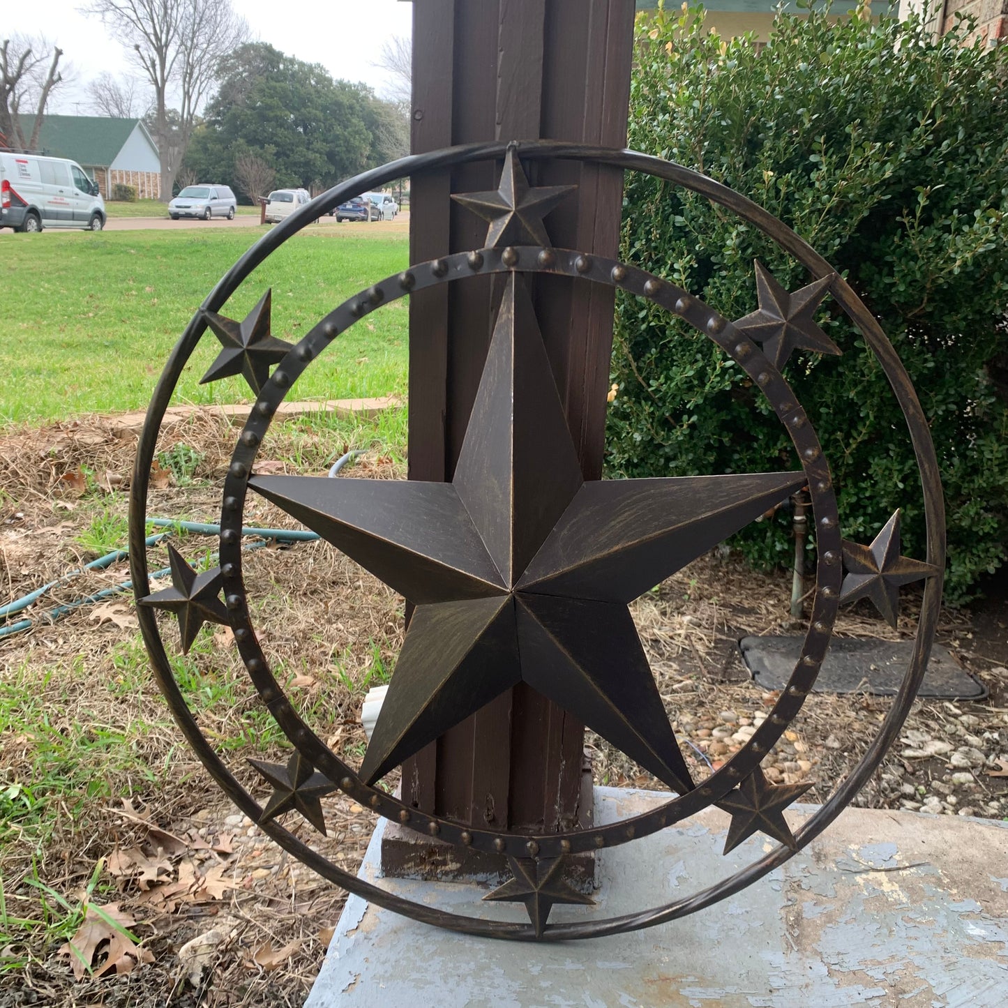 24" MULTI STAR BEADED COLIBROX BARN STAR METAL LONESTAR WESTERN HOME DECOR HANDMADE RUSTIC DARK BRONZE NEW