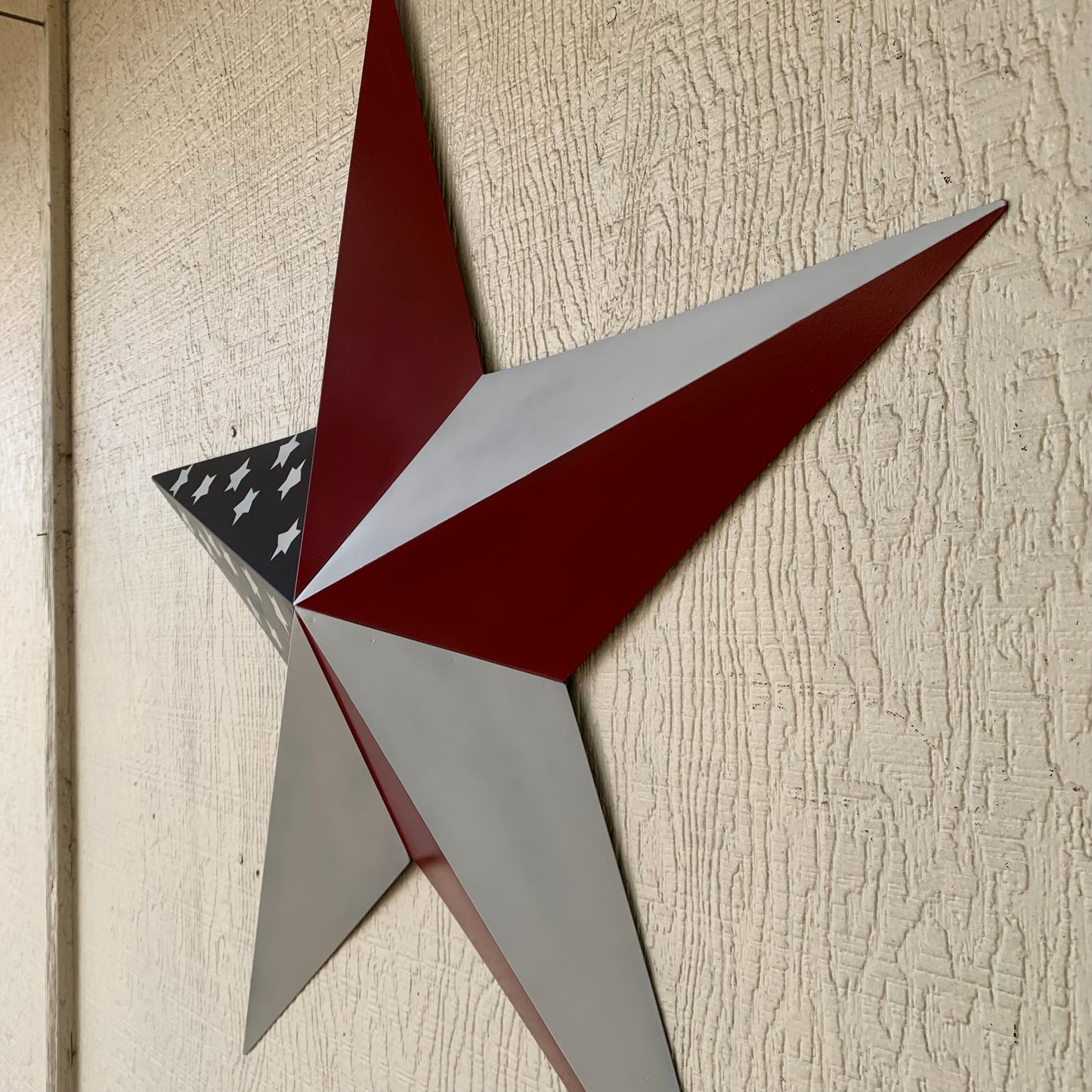 USA FLAG STAR STYLE# 5 RED WHITE & BLUE AMERICANA METAL BARN STAR WALL ART HANDMADE TO ORDER NEW #EH13380