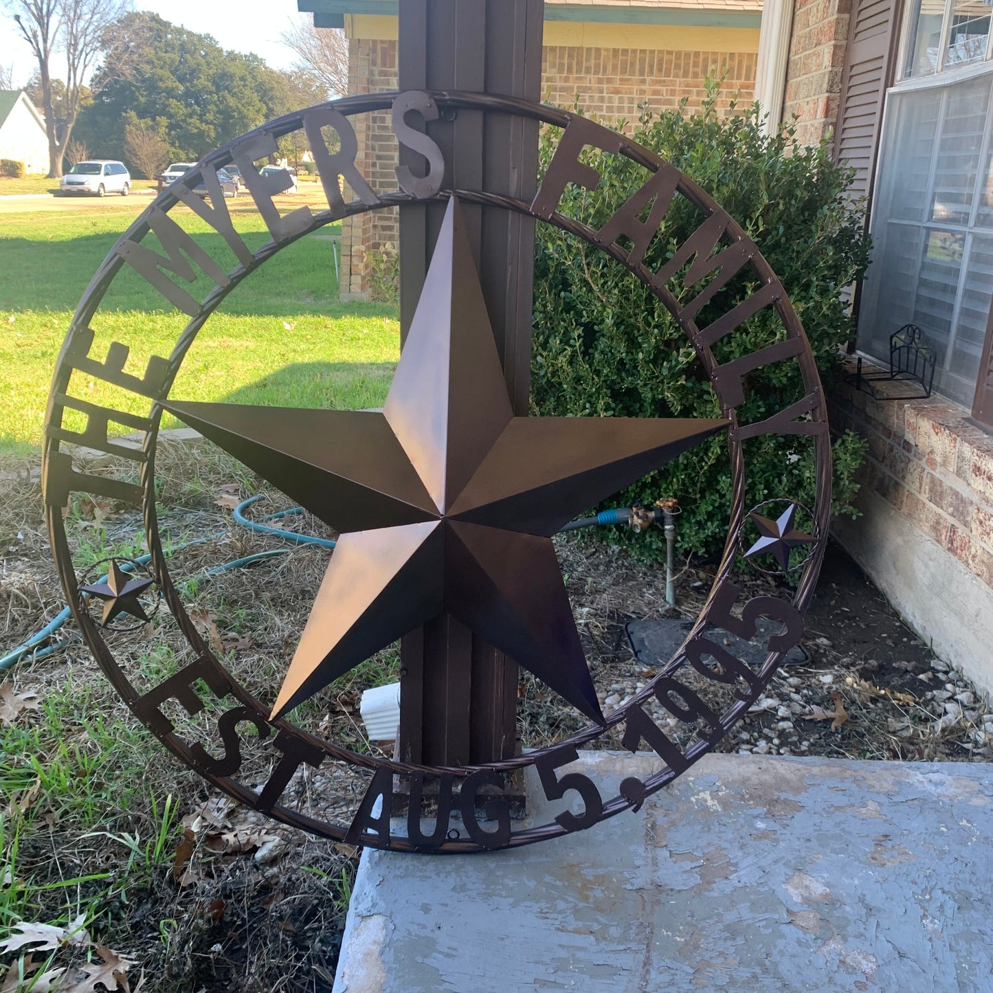 MYERS STYLE YOUR CUSTOM NAME STAR BARN STAR METAL LONE STAR WESTERN HOME DECOR RUSTIC BLACK HANDMADE 24",32",36",50"