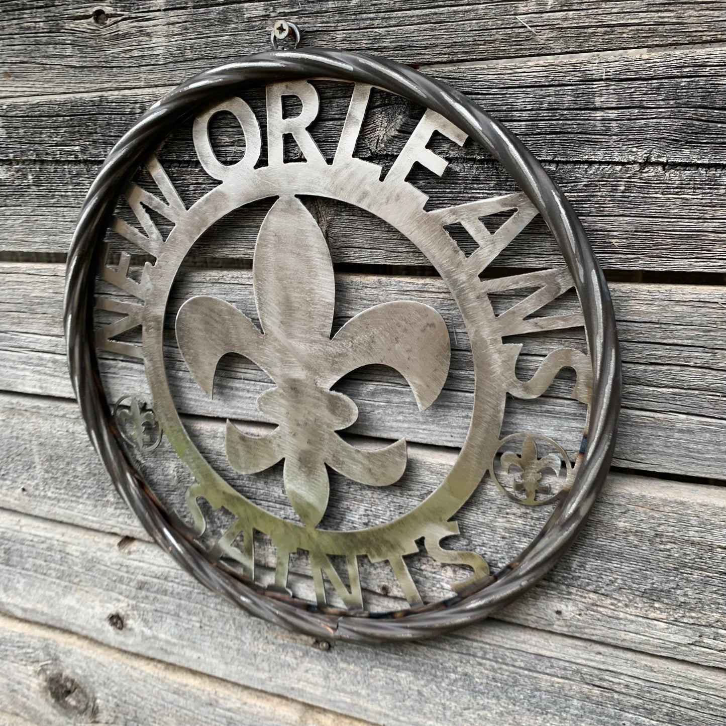 NEW ORLEANS SAINTS CUSTOM RAW METAL CRAFT SIGN WALL ART WESTERN HOME DECOR LASERCUT ART HANDMADE 12",18",24