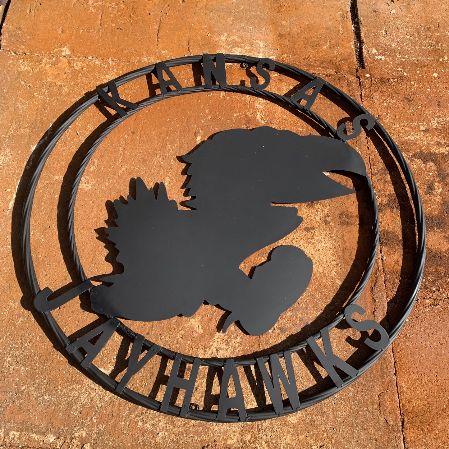 KANSAS JAYHAWKS BLACK CUSTOM METAL VINTAGE CRAFT SIGN WALL ART TEAM SIGN HANDMADE