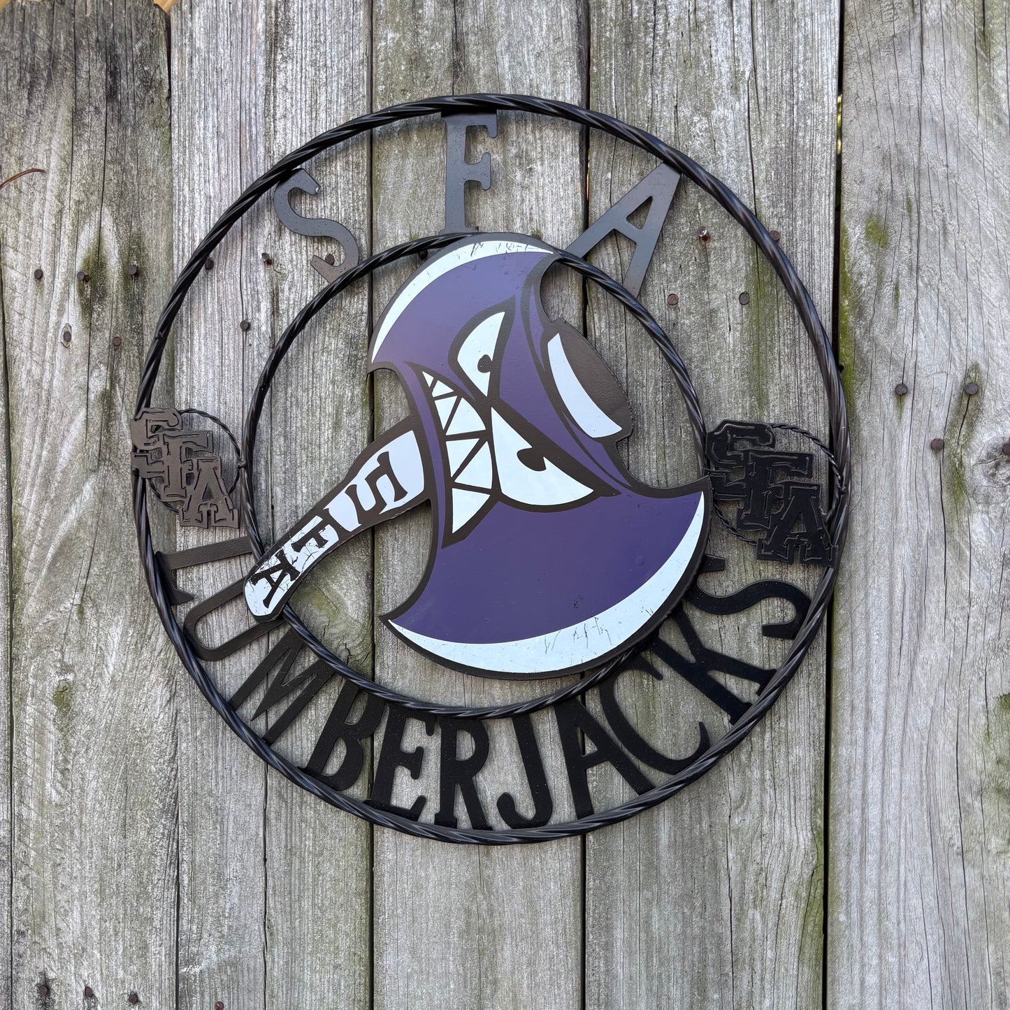 SFA LUMBERJACKS CUSTOM METAL VINTAGE CRAFT SIGN WALL ART TEAM SIGN HANDMADE