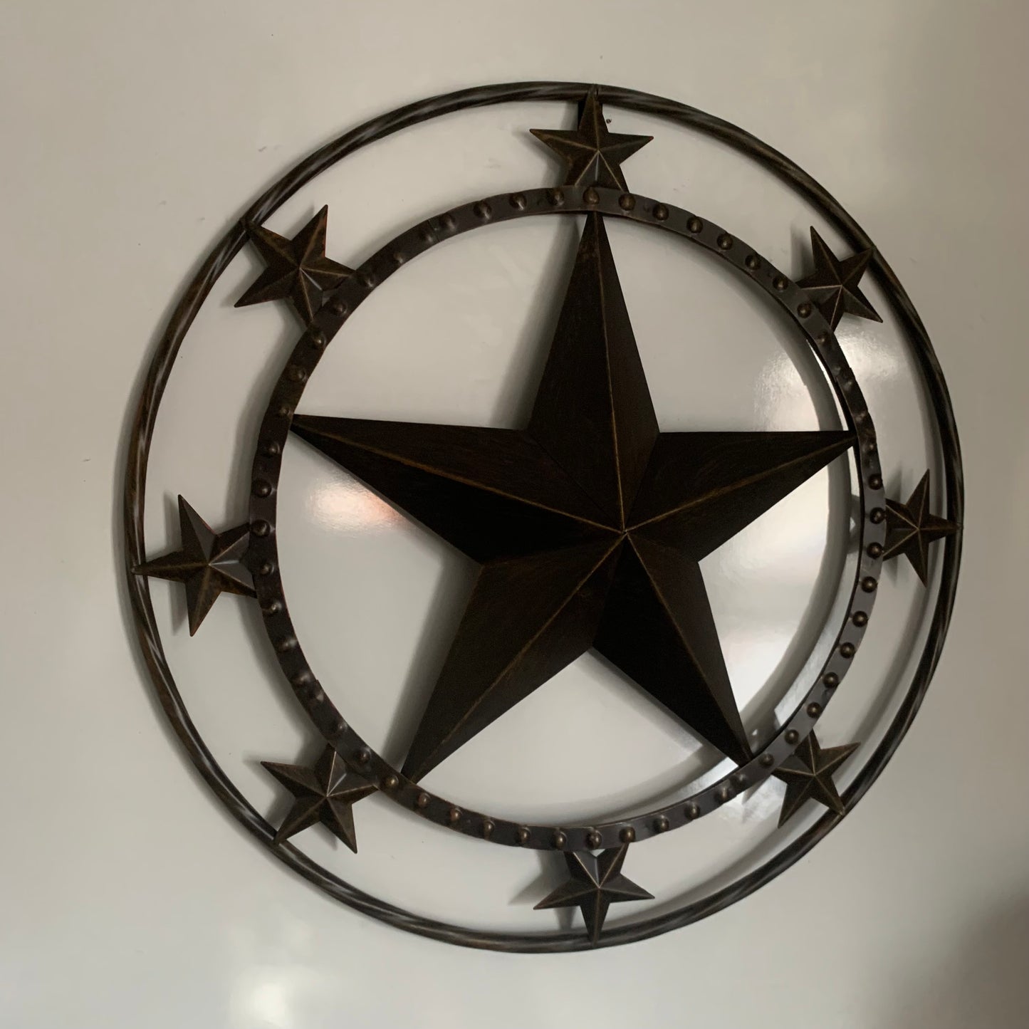 24" MULTI STAR BEADED COLIBROX BARN STAR METAL LONESTAR WESTERN HOME DECOR HANDMADE RUSTIC DARK BRONZE NEW