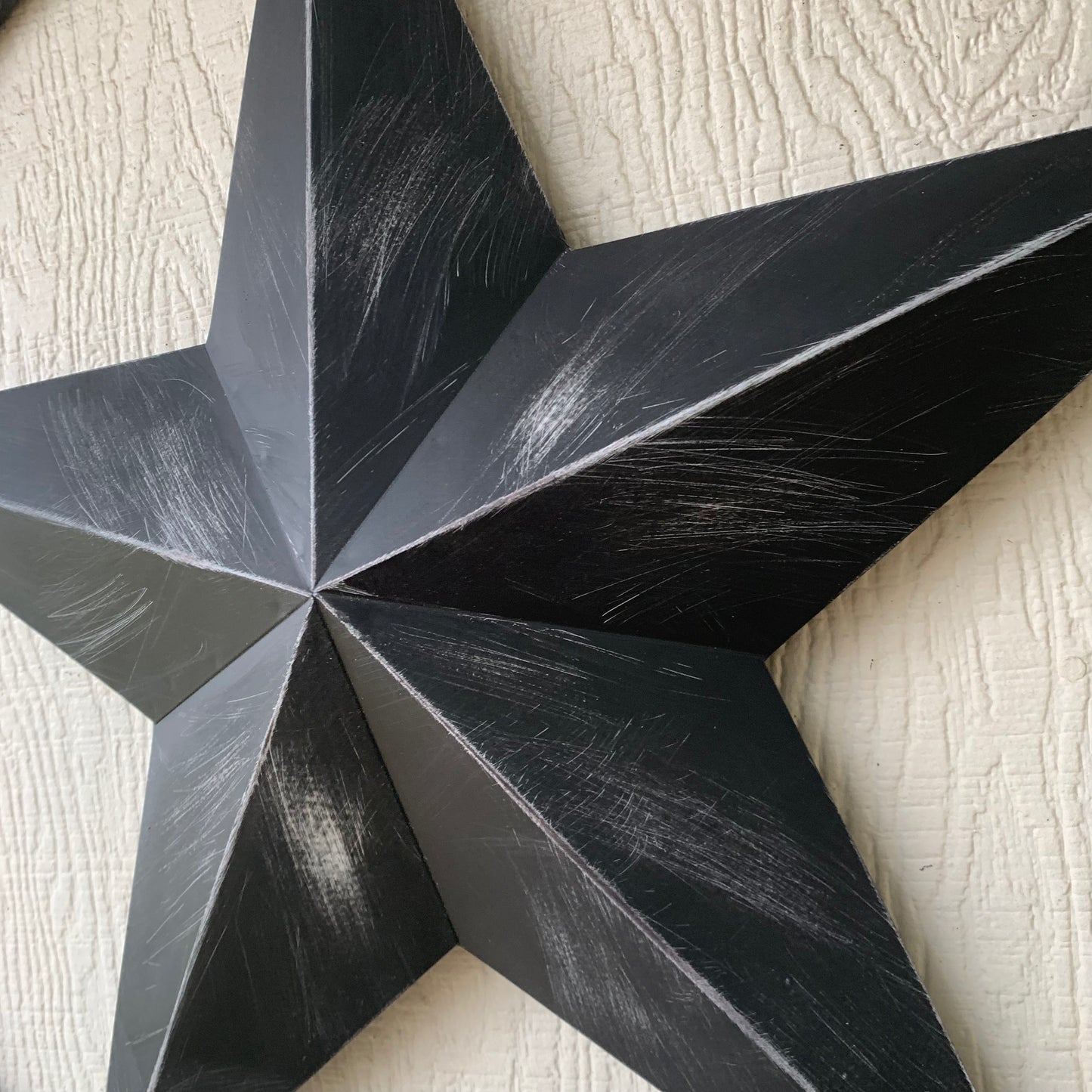TEXAS BLACK DISTRESSED STAR TWO TONE TEXTURE BARN STAR METAL LONESTAR TWISTED ROPE RING WESTERN HOME DECOR HANDMADE NEW