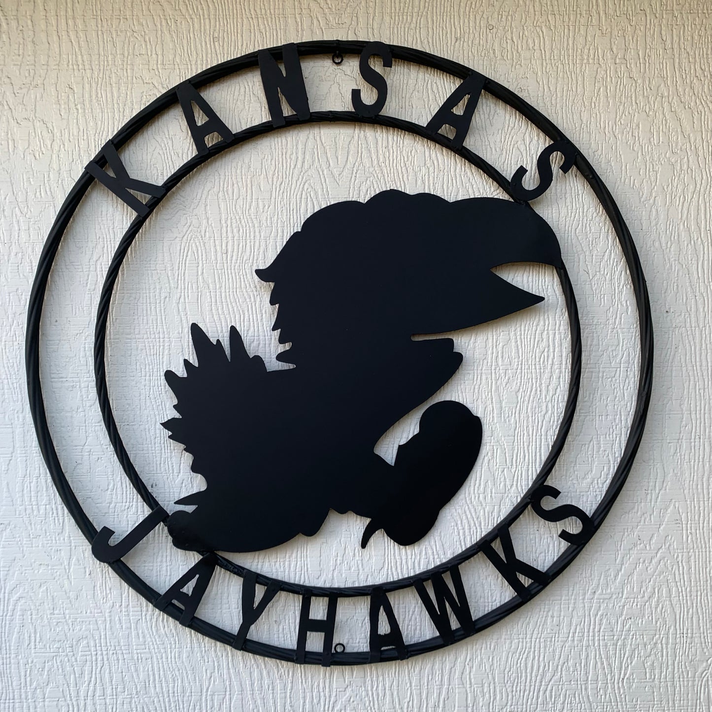 KANSAS JAYHAWKS BLACK CUSTOM METAL VINTAGE CRAFT SIGN WALL ART TEAM SIGN HANDMADE