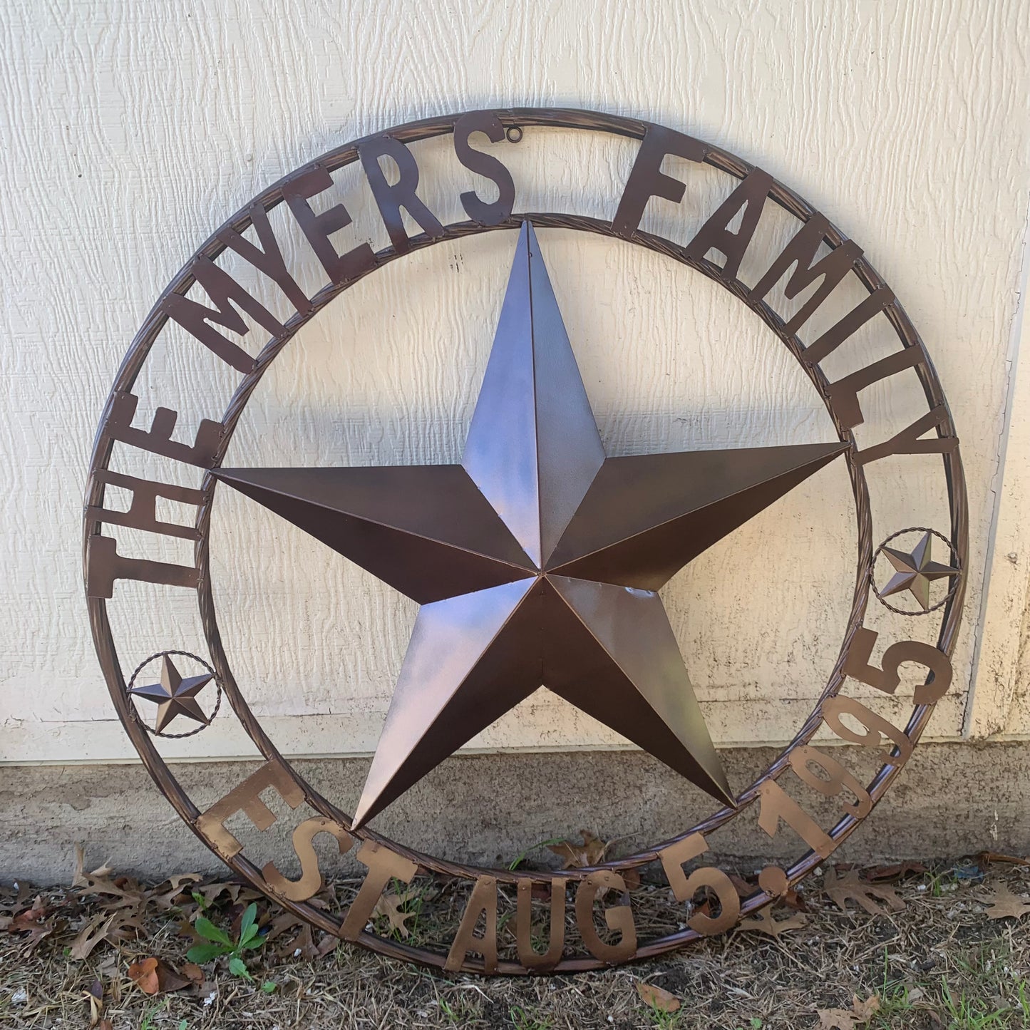 MYERS STYLE YOUR CUSTOM NAME STAR BARN STAR METAL LONE STAR WESTERN HOME DECOR RUSTIC BLACK HANDMADE 24",32",36",50"