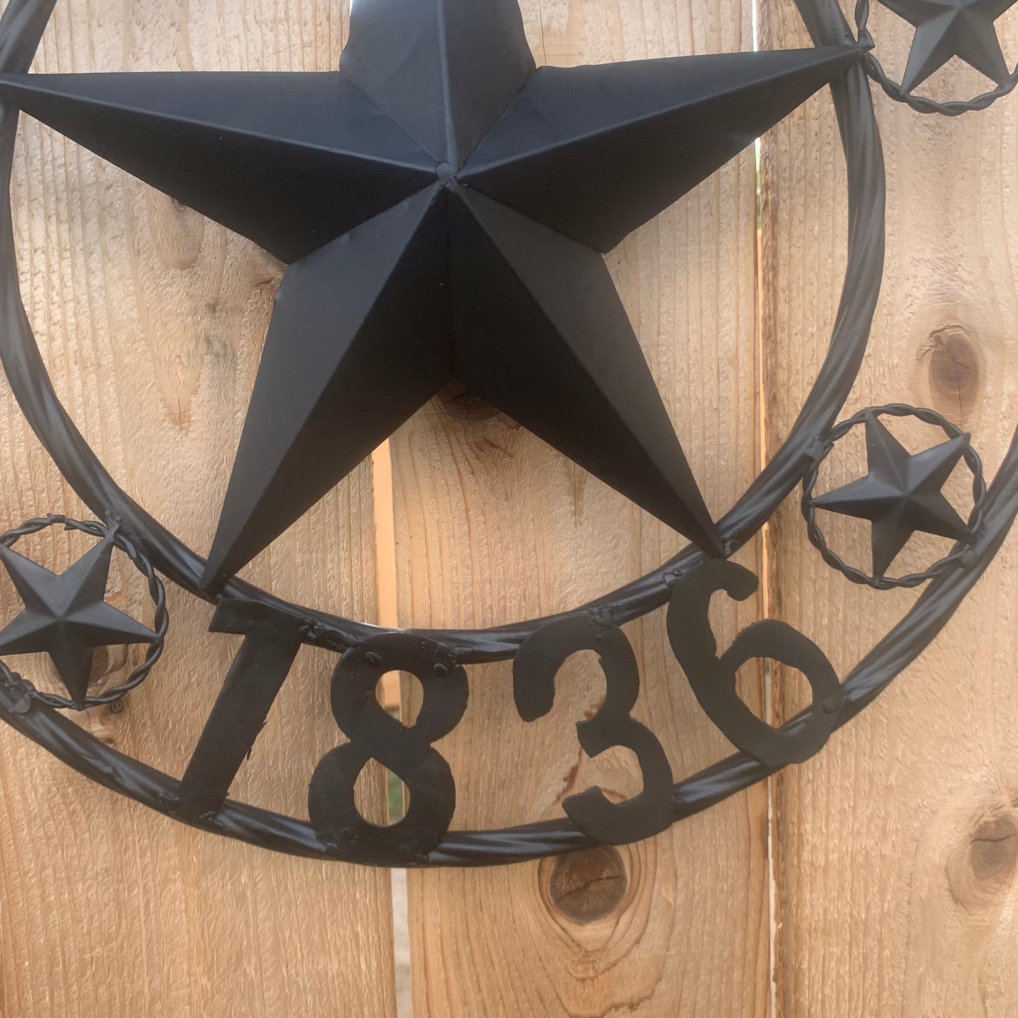 TEXAS 1836 BLACK BARN STAR METAL LONESTAR WESTERN HOME DECOR HANDMADE NEW 16",24",36",50"