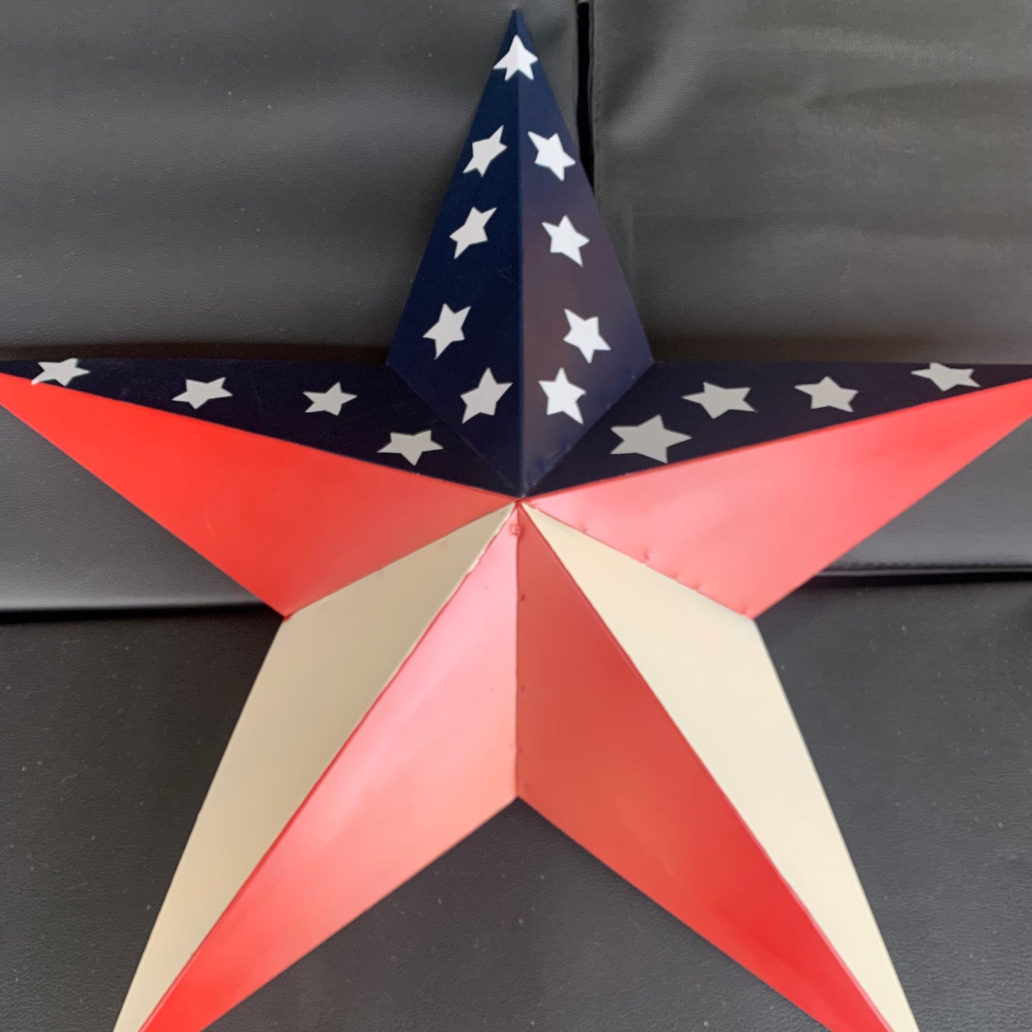 16",24",30",36" USA AMERICAN FLAG STAR RED WHITE & BLUE METAL BARN STAR STYLE# 6 HANDMADE #EH13523