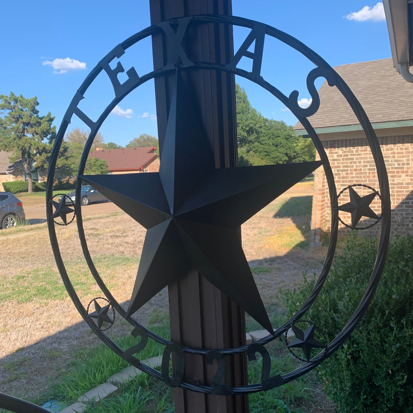 TEXAS 2022 STYLE CUSTOM NAME STAR BARN METAL LONE STAR 3d TWISTED ROPE RING WESTERN HOME DECOR RUSTIC  BLACK HANDMADE 24",32",34",36",40",42",44",46",50"