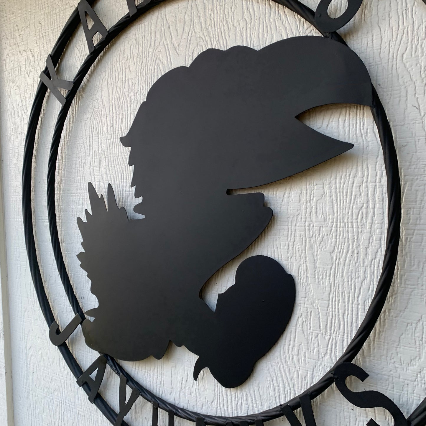 KANSAS JAYHAWKS BLACK CUSTOM METAL VINTAGE CRAFT SIGN WALL ART TEAM SIGN HANDMADE
