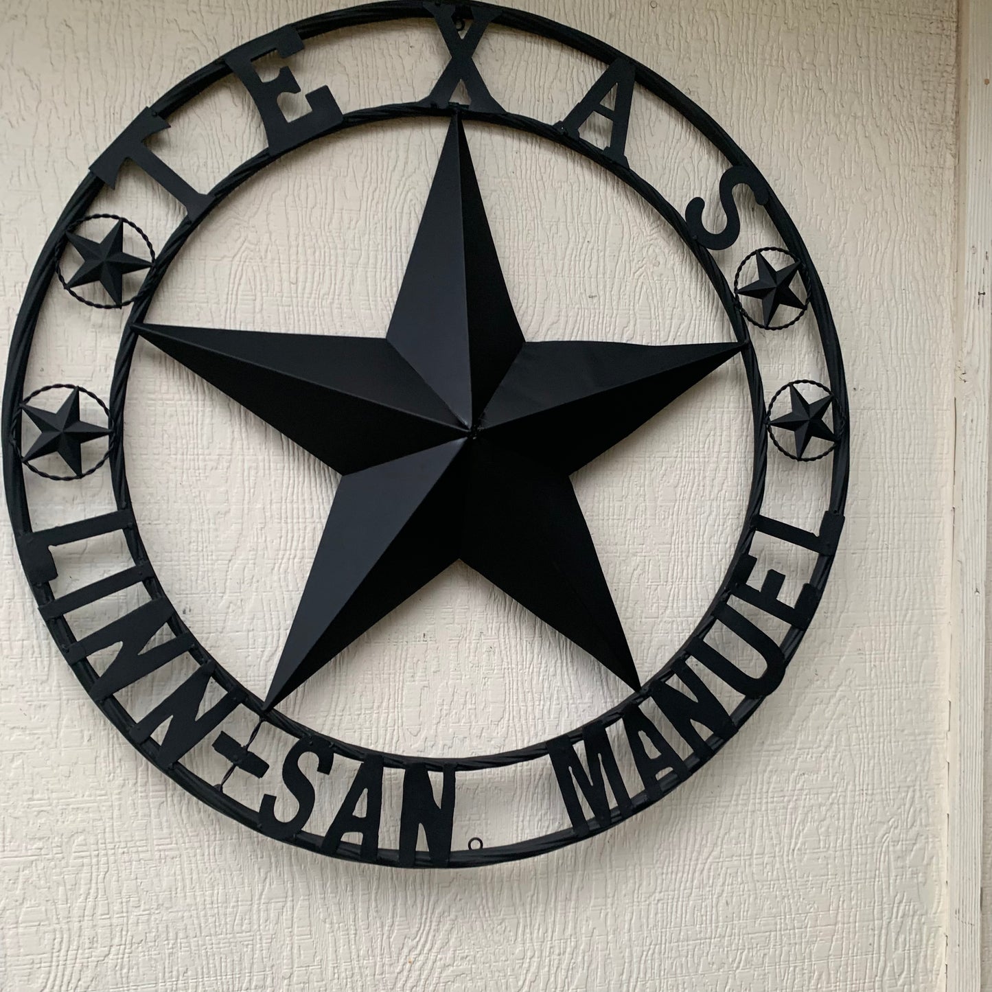 LINN SAN MANUEL STYLE YOUR CUSTOM NAME STAR METAL BARN LONE STAR 3d TWISTED ROPE RING WESTERN HOME DECOR HANDMADE NEW