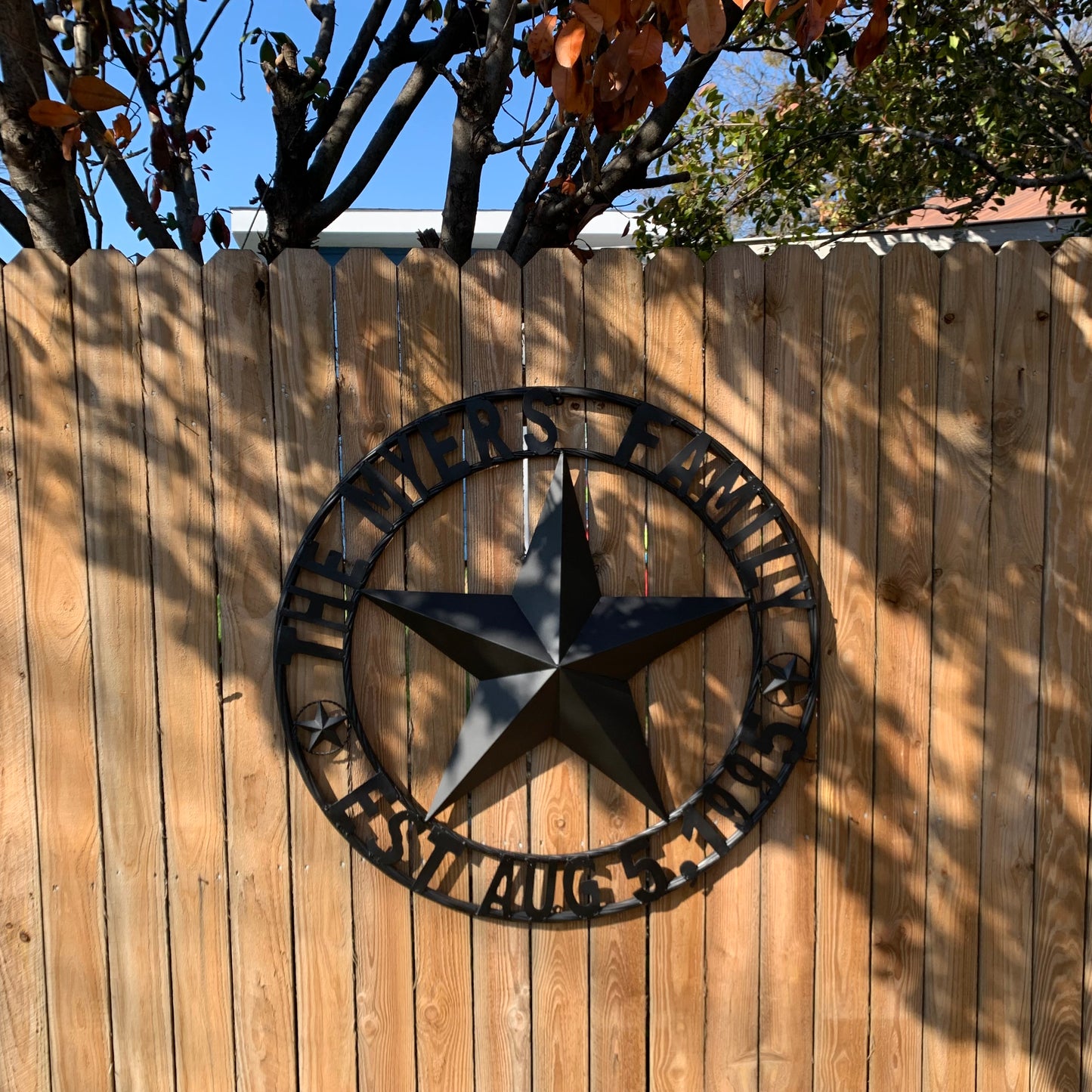 MYERS STYLE YOUR CUSTOM NAME STAR BARN STAR METAL LONE STAR WESTERN HOME DECOR RUSTIC BLACK HANDMADE 24",32",36",50"