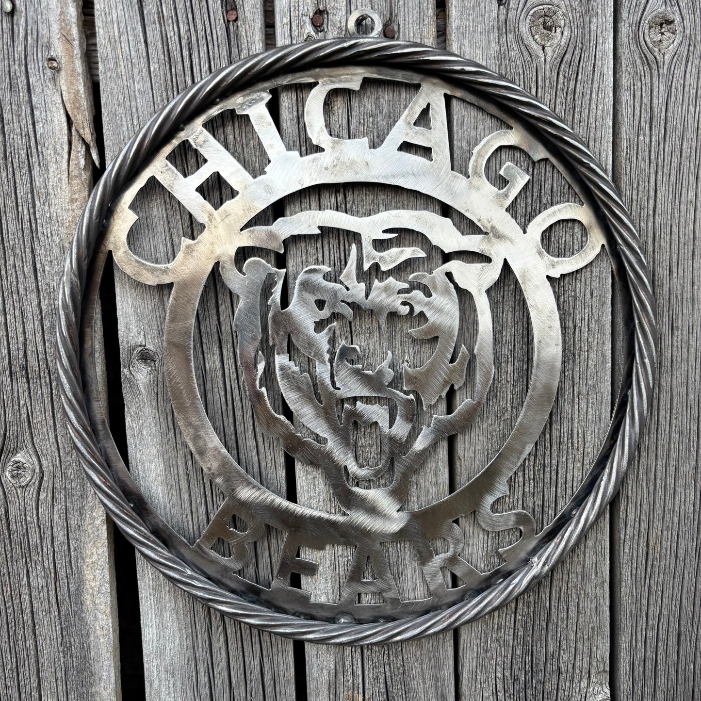 CHICAGO BEARS CUSTOM RAW METAL VINTAGE CRAFT SIGN TEAM HANDMADE STYLE# 3