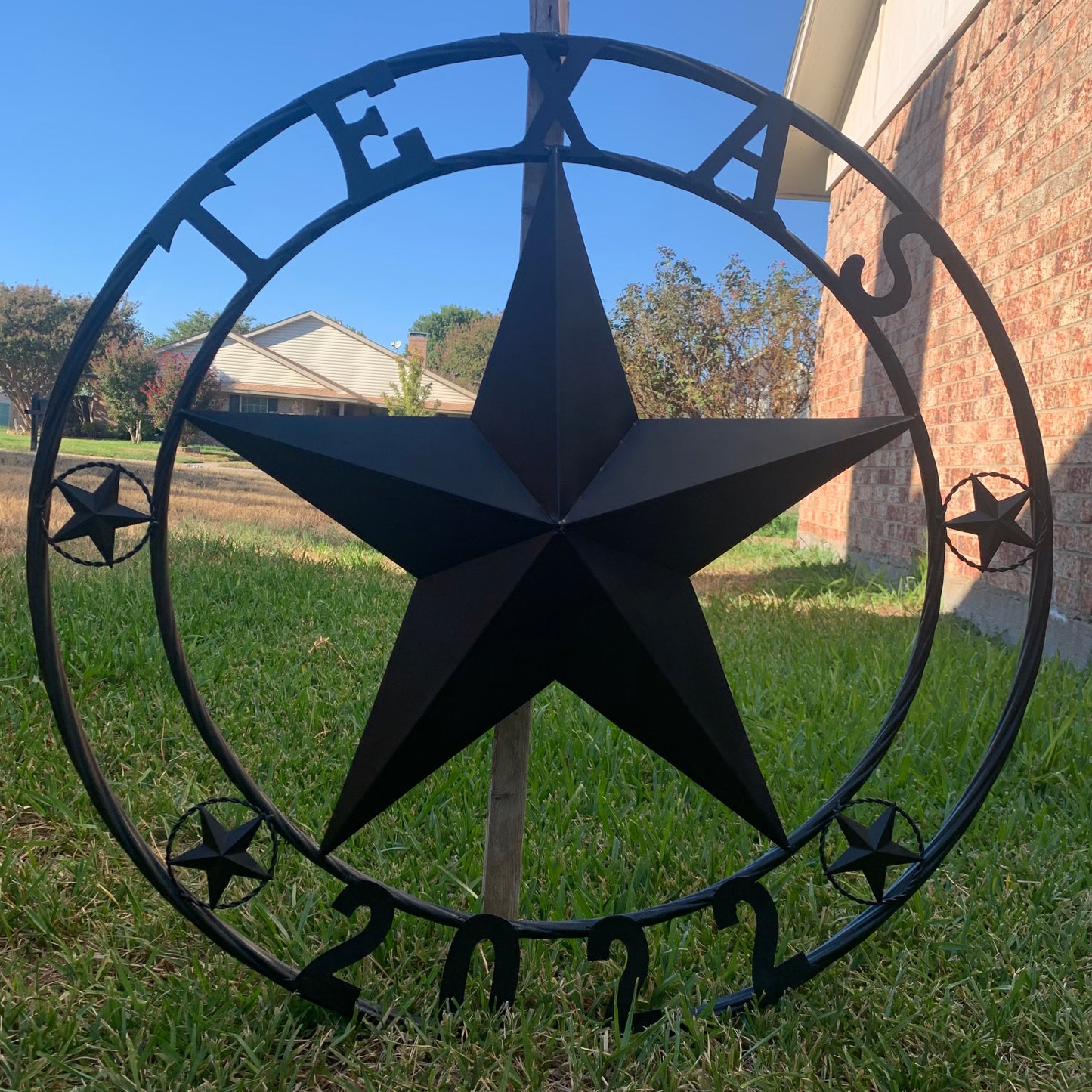 TEXAS 2022 STYLE CUSTOM NAME STAR BARN METAL LONE STAR 3d TWISTED ROPE RING WESTERN HOME DECOR RUSTIC  BLACK HANDMADE 24",32",34",36",40",42",44",46",50"
